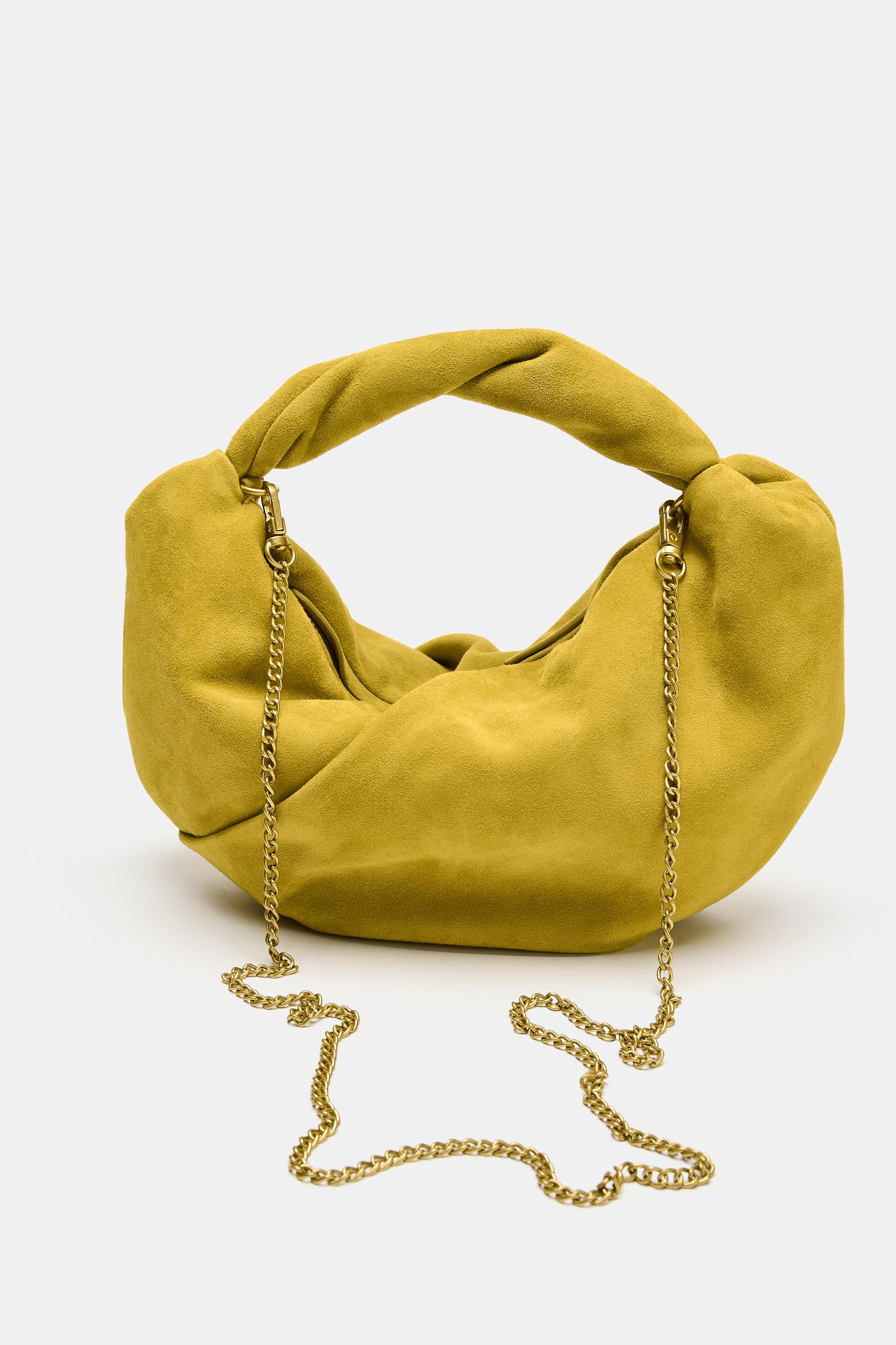 SAC À MAIN FRONCÉ EN CUIR